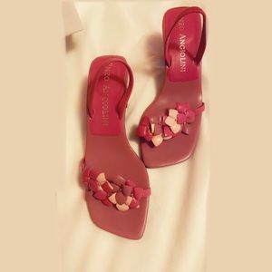 Enzo Angiolini sandals in the style “kitten heel kidskin sandals”